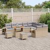 vidaXL Gartensofa-set 12 pcs Beige Poly-Rattan