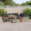 vidaXL Gartensofa-set mit Kissen 17 pcs Grau Poly-Rattan