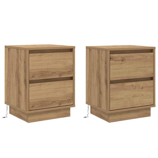 vidaXL Nachttisch 2 pcs Artisan-Eiche 39 x 34,5 x 50 cm Holzwerkstoff