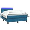 vidaXL Boxspringbett mit Matratze & LED Dunkelblau 120x220 cm Samt