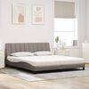 vidaXL Bett mit Matratze "Hanko" Taupe 180x200 cm Stoff