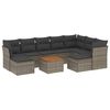 vidaXL 10-tlg. Garten-Sofagarnitur mit Kissen Grau Poly Rattan