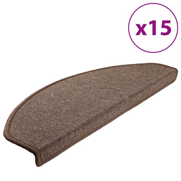 vidaXL Stufenmatten 15 Stk. 65x24x4 cm Kaffeebraun Halbrund Gro&szlig;