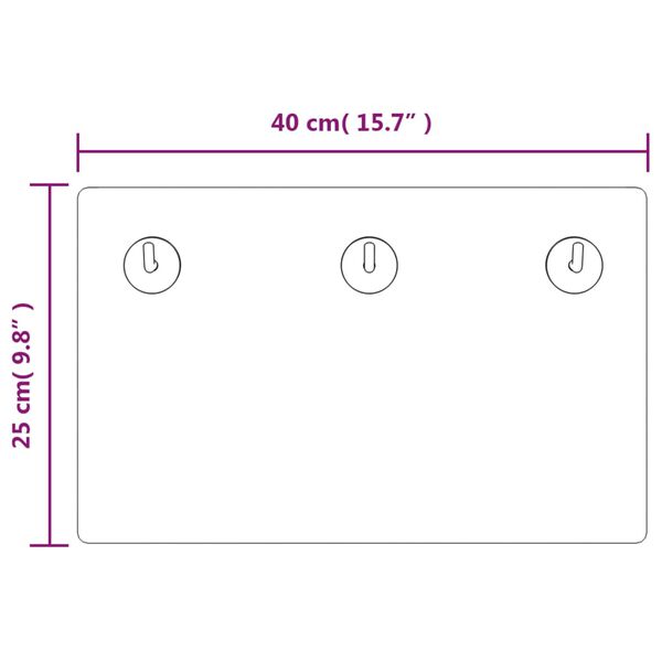 vidaXL Wandgarderobe 40x25 cm Hartglas Strand