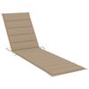 vidaXL Sonnenliege mit Auflage Beige Massivholz Teak