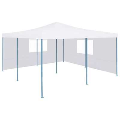 vidaXL Faltpavillon mit 2 Seitenwänden 5x5 m Weiß