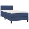 vidaXL Boxspringbett mit Matratze & LED Blau 80x200 cm Stoff
