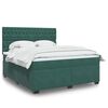 vidaXL Boxspringbett mit Matratze Dunkelgr&uuml;n 180x200 cm Samt