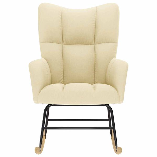 vidaXL Schaukelstuhl Creme Stoff