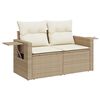 vidaXL Garten-Sofa-Set mit Kissen mit Speicher 9 pcs Beige und Creme