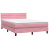 vidaXL Boxspringbett mit Matratze Rosa 160x220 cm Samt
