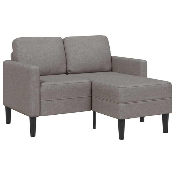 vidaXL 2-Sitzer-Sofa mit Chaiselongue L-Form Taupe 125 cm Stoff