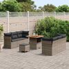 vidaXL Gartensofa-set mit Kissen 9 pcs Grau Poly-Rattan
