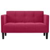 vidaXL Zweisitzer-Sofa Weinrot 111 cm Samt