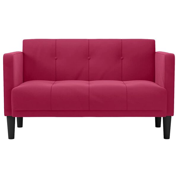 vidaXL Zweisitzer-Sofa Weinrot 111 cm Samt