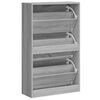 vidaXL Schuhschrank Grau Sonoma 63x24x103 cm Holzwerkstoff
