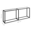 vidaXL Konsolentisch Transparent 200x35x75,5 cm Hartglas