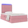 vidaXL Bett mit Stauraum und LED mit Matratze Rosa 120 x 200 cm Samt