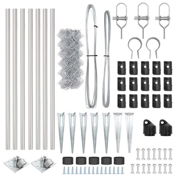 vidaXL Zaunpfosten Silber 10 x 0,4 m (60 x 60 mm Maschen) Stahl