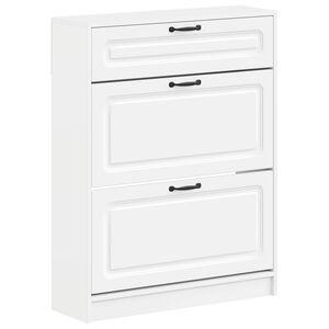 vidaXL Schuhschrank UTRECHT 78 x 24 x 100 cm Holzwerkstoff Wei&szlig;