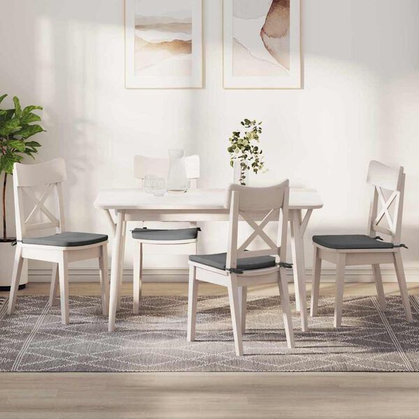 vidaXL Sitzkissen 4 pcs Dunkelgrau 40 x 40 x 3 cm Mikrofaserstoff