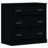 vidaXL Sideboards 3 Stk. Schwarz Holzwerkstoff