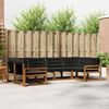vidaXL Outdoor-Sofagarnitur mit Kissen 6 pcs Nat&uuml;rlich und Schwarz