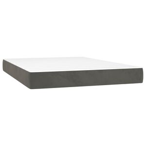 vidaXL Taschenfederkernmatratze Mittel Dunkelgrau 137x190x20 cm Samt
