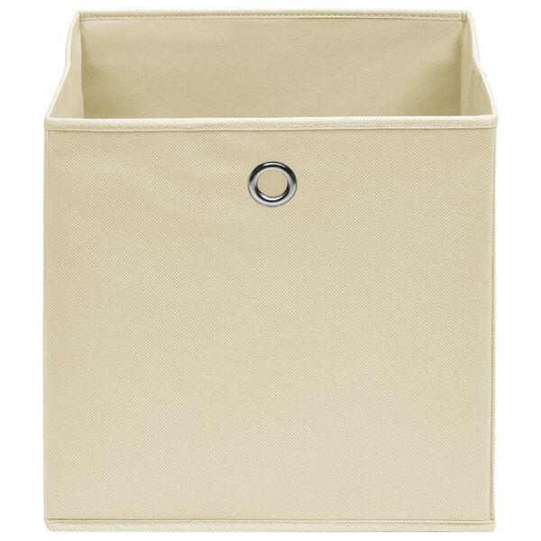 vidaXL Aufbewahrungsboxen 10 Stk. Vliesstoff 28x28x28 cm Creme