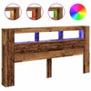 vidaXL LED-Kopfteil Altholz-Optik 200x18,5x103,5 cm Holzwerkstoff