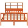 vidaXL Massivholzbett ohne Matratze Wachsbraun 150x200 cm Massivholz