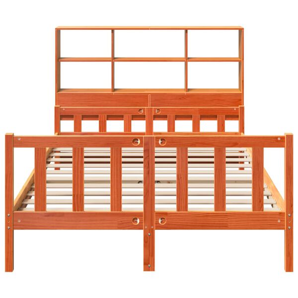 vidaXL Massivholzbett ohne Matratze Wachsbraun 150x200 cm Massivholz