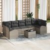 vidaXL Garten-Sofa-Set mit Kissen 8 pcs Hellgrau und Dunkelgrau