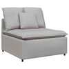vidaXL Modulares Sofa mit Kissen Stoff Wolkengrau