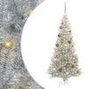 vidaXL Weihnachtsbaum mit LED-Beleuchtung Silber 180 cm PET und Stahl