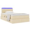 vidaXL Bett mit Stauraum und LED mit Matratze Creme 120 x 200 cm Stoff