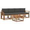 vidaXL Outdoor-Sofagarnitur mit Kissen 5 pcs Natur und Anthrazit