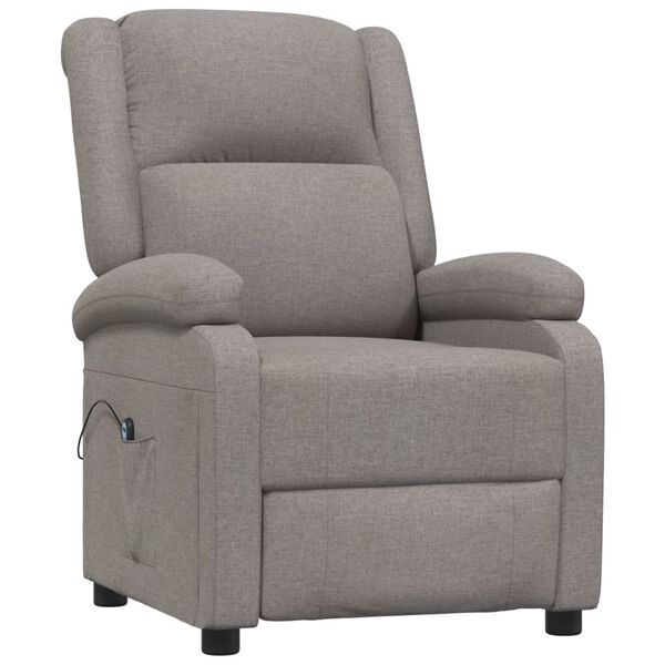 vidaXL Relaxsessel Elektrisch Taupe Stoff