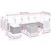 vidaXL 8-tlg. Garten-Sofagarnitur mit Kissen Grau Poly Rattan