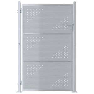 vidaXL Gartentor 85 x 120 cm Edelstahl Silber Abschlie&szlig;bar