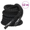 vidaXL Kampfseil Schwarz 12 m 9 kg Polyester