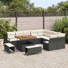vidaXL Garten-Sofa-Set mit Kissen mit Kissen 12 pcs Schwarz und Creme