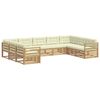 vidaXL Outdoor-Sofagarnitur 9 stk. Wei&szlig; und Creme Massivholz Akazie