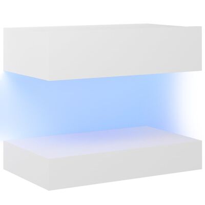 vidaXL TV-Schränke LED-Leuchten 2 Stk. Weiß 60x35 cm