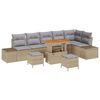 vidaXL Gartensofa-set 9 stk. Beige Poly-Rattan