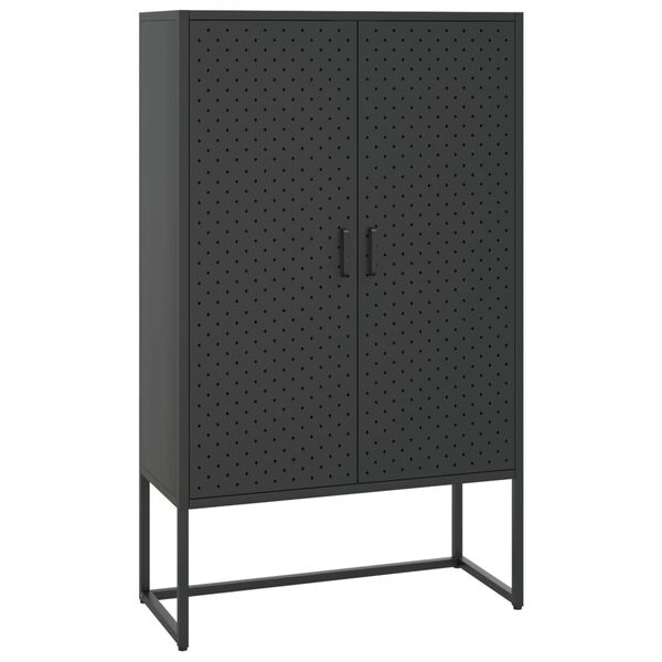 vidaXL Highboard Schwarz 80x35x135 cm Stahl