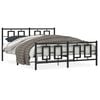 vidaXL Bettgestell mit Kopf- und Fu&szlig;teil Metall Schwarz 150x200 cm