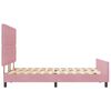 vidaXL Boxspringbett mit Kopfteil Rosa 140 x 200 cm Samt