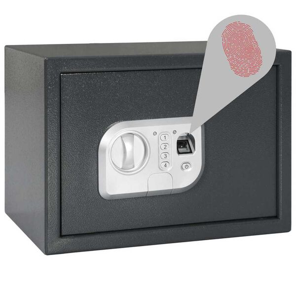 vidaXL Digitaler Safe mit Schloss Dunkelgrau 35 x 25 x 25 cm Stahl