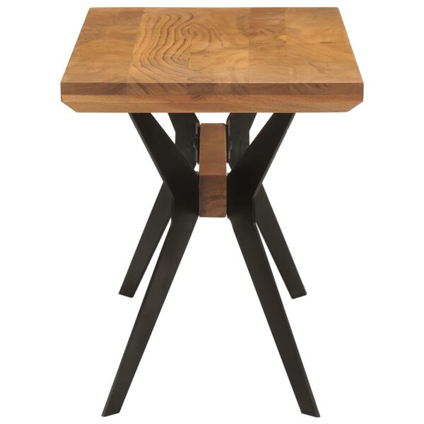 vidaXL Esszimmerbank 110x40x46 cm Massivholz Akazie und Stahl